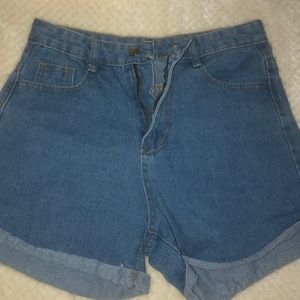 blue jean shorts